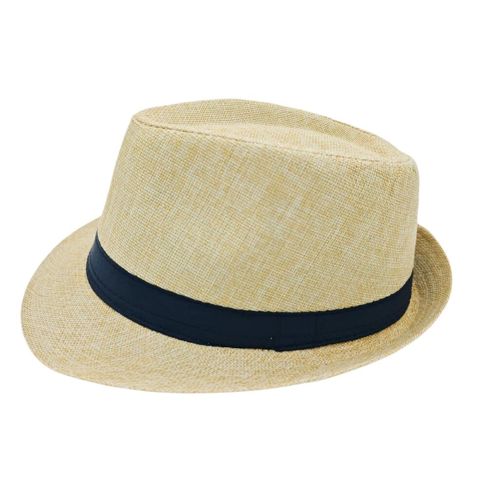 4490 Unisex Classic 1920s Fedora Hat Short Brim Panama Trilby Hat Summer